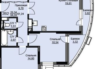 Продам 2-комнатную квартиру, 61.2 м2, Щёлково, жилой комплекс Соболевка, к8