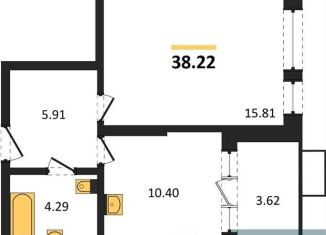 Продаю 1-ком. квартиру, 38.2 м2, Воронеж, Железнодорожный район, набережная Чуева, 7