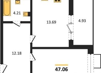 Продам 1-ком. квартиру, 47.1 м2, Воронеж, Железнодорожный район, набережная Чуева, 7