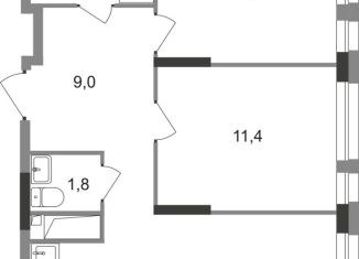 Продажа 2-ком. квартиры, 57.7 м2, Московский