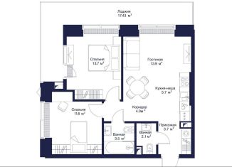 Продаю 2-комнатную квартиру, 66.7 м2, Москва, метро Хорошёвская