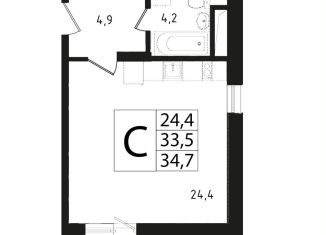 Продам квартиру студию, 33.5 м2, Звенигород, 3-й микрорайон, 13