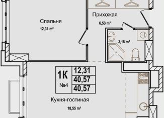 1-ком. квартира на продажу, 40.6 м2, Нижний Новгород, Московский район