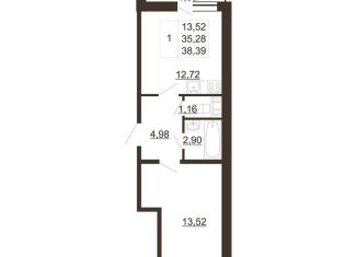 Продам однокомнатную квартиру, 38.4 м2, Гатчина, улица Хохлова, 16