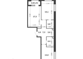 Продается 2-комнатная квартира, 68 м2, Москва, Даниловский район, 3-я очередь, к6