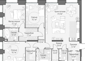 3-комнатная квартира на продажу, 143.5 м2, Москва