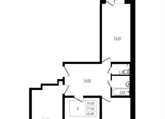 Продается 3-ком. квартира, 77.4 м2, Мурино, улица Шоссе в Лаврики, 9