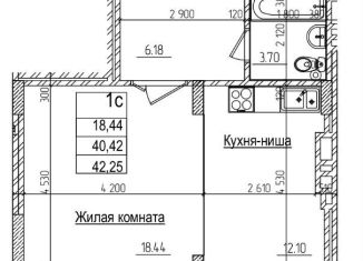 Продажа 2-комнатной квартиры, 40.7 м2, Новосибирск, улица Дуси Ковальчук, 242