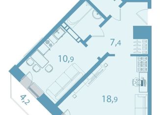 Продаю 1-ком. квартиру, 43 м2, Томская область, улица Леонова, 1