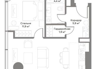 1-ком. квартира на продажу, 48.8 м2, Москва, ЖК Слава, Ленинградский проспект, вл8