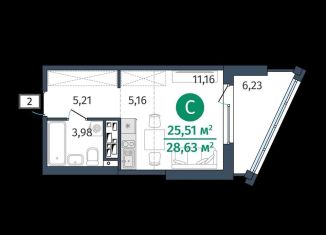 Продаю квартиру студию, 25.5 м2, Тюмень, Центральный округ