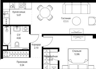 1-ком. квартира на продажу, 49.9 м2, Москва, проспект Мира, 186Ас1