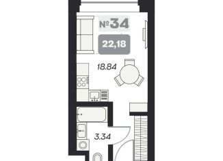 Продается квартира студия, 22.2 м2, Новосибирск, площадь Карла Маркса