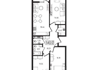 Продажа трехкомнатной квартиры, 81.9 м2, Майкоп