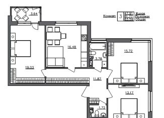 Продажа 3-ком. квартиры, 83.6 м2, Ленинградская область, Счастливая улица, 3к3