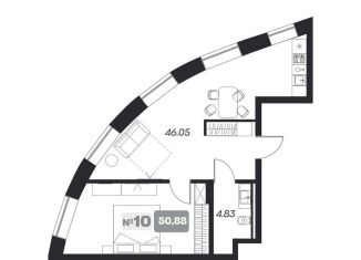 Продажа 1-комнатной квартиры, 50.9 м2, Новосибирск, метро Студенческая, площадь Карла Маркса