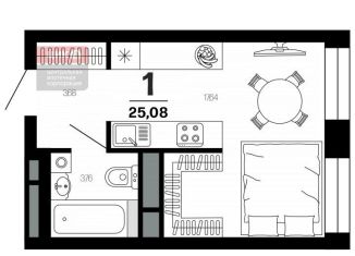 Продаю 1-комнатную квартиру, 25.1 м2, Рязань, Московский район