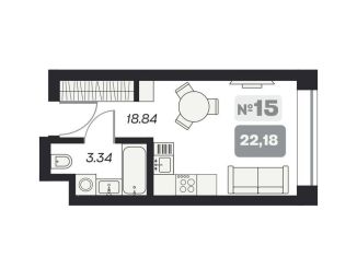 Продаю квартиру студию, 22.2 м2, Новосибирск, площадь Карла Маркса, метро Студенческая