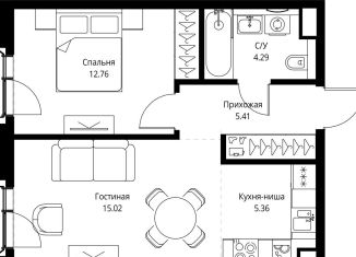 Продам 1-ком. квартиру, 42.8 м2, Москва, проспект Мира, 186Ас1, Алексеевский район