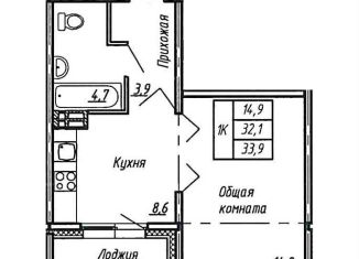 Продаю однокомнатную квартиру, 34 м2, Ленинградская область, Парковая улица, 6к4