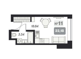 Продается квартира студия, 22.2 м2, Новосибирск, площадь Карла Маркса, метро Студенческая