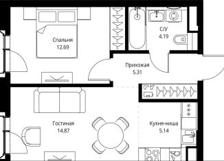 Продам однокомнатную квартиру, 42.2 м2, Москва, проспект Мира, 186Ас1