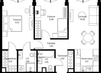 2-ком. квартира на продажу, 67.3 м2, Москва, проспект Мира, 186Ас1