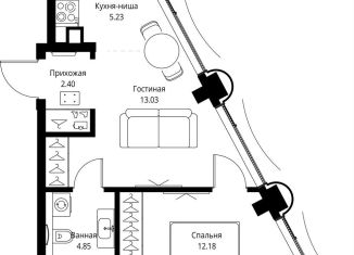 Продается 1-комнатная квартира, 37.7 м2, Москва, проспект Мира, 186Ас1