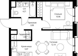 Однокомнатная квартира на продажу, 38.3 м2, Москва, проспект Мира, 186Ас1