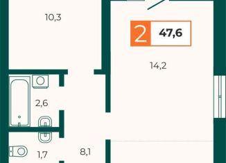 Продам однокомнатную квартиру, 47.4 м2, Екатеринбург, метро Геологическая, улица Репина, 131/1