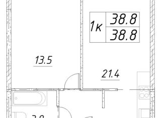 Продаю 1-комнатную квартиру, 38.8 м2, Звенигород, 3-й микрорайон, к6