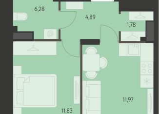 Однокомнатная квартира на продажу, 38.5 м2, Екатеринбург, метро Чкаловская, улица Вильгельма де Геннина, 23