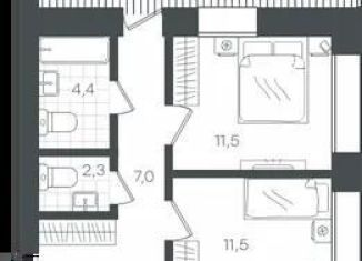 Продаю 2-комнатную квартиру, 82.6 м2, Тюмень, улица Василия Малкова, 19