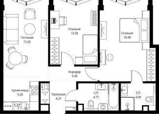 Продаю двухкомнатную квартиру, 68.8 м2, Москва, проспект Мира, 186Ас1