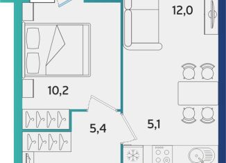 2-ком. квартира на продажу, 40.9 м2, Удмуртия, улица Архитектора П.П. Берша, 44