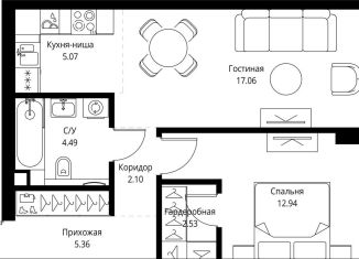 Продаю однокомнатную квартиру, 49.6 м2, Москва, СВАО, проспект Мира, 186Ас1