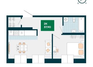 Продается 1-комнатная квартира, 37.9 м2, поселок Каинская Заимка