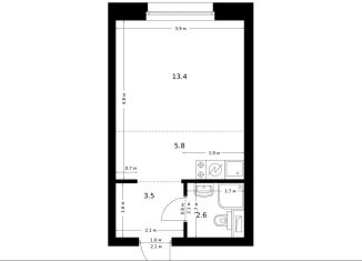 Продаю квартиру студию, 25.3 м2, Москва, метро Бабушкинская, жилой комплекс Полар, 1.5