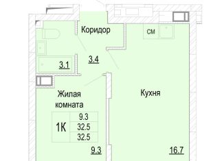 Однокомнатная квартира на продажу, 32.5 м2, Нижегородская область