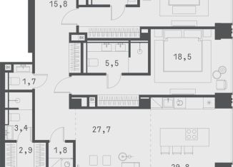 Двухкомнатная квартира на продажу, 120.1 м2, Москва, Садовая-Сухаревская улица, 14с1