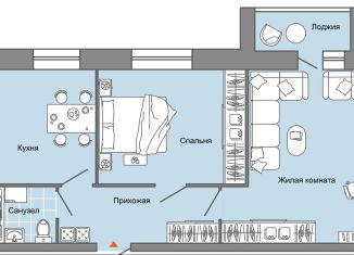 Продается 2-ком. квартира, 63 м2, село Первомайский, улица Строителя Николая Шишкина, 11/2, ЖК Знак