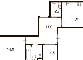 Продам двухкомнатную квартиру, 72.4 м2, деревня Ивановское, улица Семёна Гордого, 3