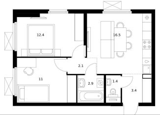 Продажа 2-комнатной квартиры, 49.7 м2, Мытищи, ЖК Ярославский