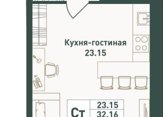 Квартира на продажу студия, 33.6 м2, Ленинградская область