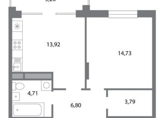 Продажа 1-комнатной квартиры, 46.6 м2, Рязань