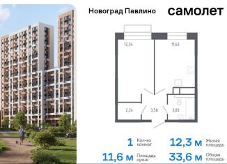 Продажа 1-ком. квартиры, 33.6 м2, Московская область, жилой квартал Новоград Павлино, к6