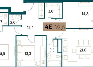 Четырехкомнатная квартира на продажу, 93 м2, Москва, Винницкая улица, 8к1