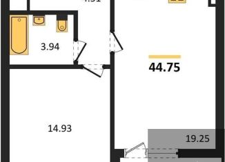 Однокомнатная квартира на продажу, 44.8 м2, Воронежская область