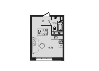 Продается квартира студия, 25.1 м2, Адыгея, Песочная улица