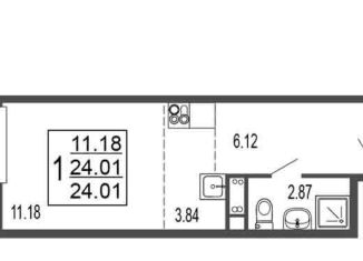 Квартира на продажу студия, 24 м2, Лыткарино, 6-й микрорайон, 15Д, ЖК Гармония Парк